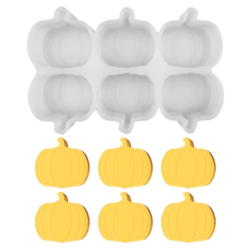 Skeadex Silikonform Kürbis, 6 Stück Halloween Silikonformen Gießformen Kürbis, Kürbis Silikonform Kerzenhalter für DIY Halloween Thanksgiving Geschenk Herbstdeko von Skeadex