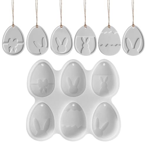 Skeadex Silikonformen Gießformen Hase,6 Stück Silikonform Hase Anhänger Ostern Hase Gießform Osterhase Beton Zum Gießen Anhänger Gießformen Ostern Giessform Silikon Ostern Hase Gießformen Silikon (D) von Skeadex