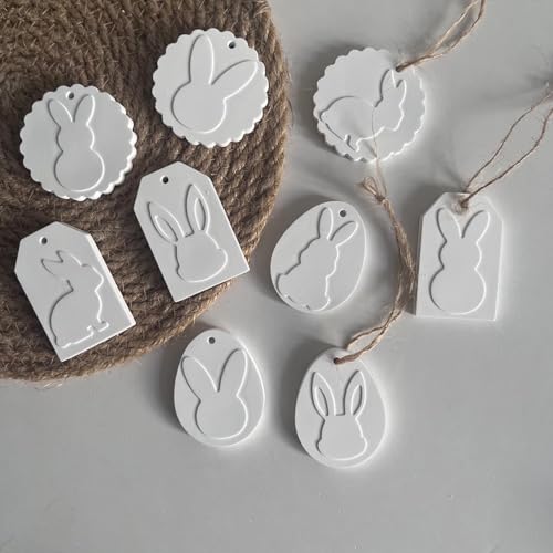 Skeadex Silikonformen Gießformen Hase,9 Stück Silikonform Hase Anhänger Ostern Hase Gießform Osterhase Beton Zum Gießen Anhänger Gießformen Ostern Giessform Silikon Ostern Hase Gießformen Silikon von Skeadex