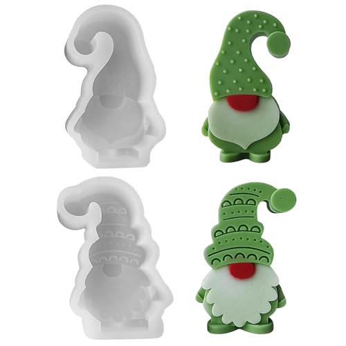 Skeadex Silikonformen Gießformen Weihnachten, 2 Stück 3D Weihnachtsmann Gießform, Weihnachtsmann Silikonform für Weihnachtsdeko von Skeadex