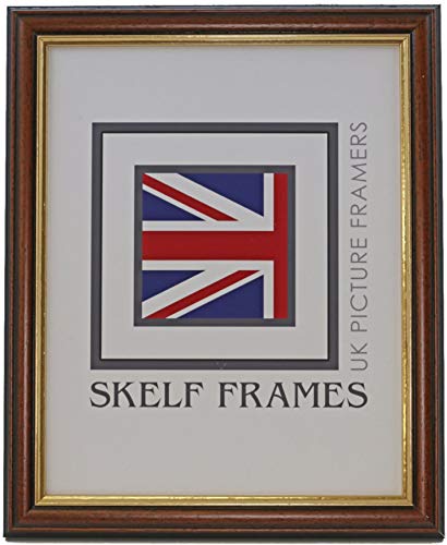 Skelf Frames dunklem Holz mit Gold Inlay Bild/Bilderrahmen – aus massivem Holz (38,1 x 27,9 cm) von Skelf Frames