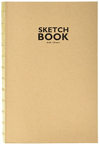 Honsell 32505 - Sketchbook Kraft Skizzenbuch mit offener Fadenbindung, DIN A5, 120 Blatt, 100 g/m², robustes, recyclingfähiges Kraftpapier aus ungebleichten Naturfasern, Natur von Sketchbook