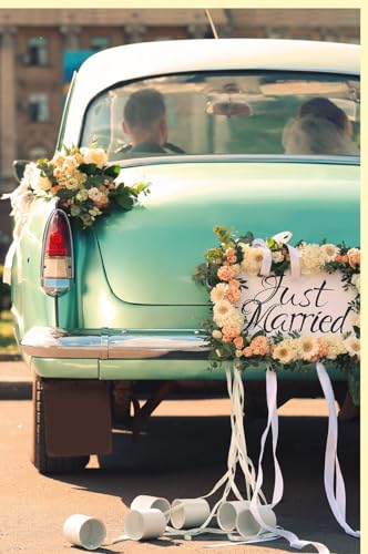 Skorpion Hochzeitskarte Fotomotiv Oldtimer mit Blumen - mit Umschlag von Skorpion