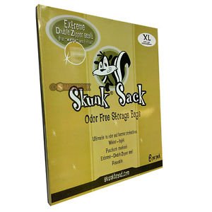 Skunk Sack 6 Stück zur Geruchslosen Aufbewahrung Gr. Xtra-Large 215mmx255mm Druckverschlussbeutel Extra Stark von Skunk