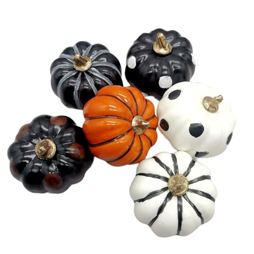 SkyPOOU Halloween-Tischdekoration, Halloween-Charm-Kürbis-Set, zarte Tischdekoration, Dekoration für Zuhause, 6 Stück von SkyPOOU