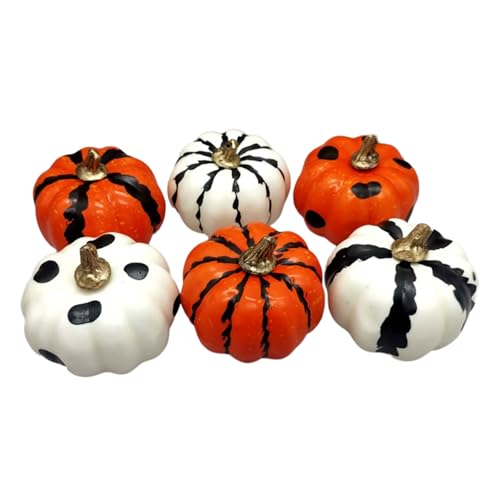 SkyPOOU Halloween-Tischdekoration, Halloween-Charm-Kürbis-Set, zarte Tischdekoration, Dekoration für Zuhause, 6 Stück von SkyPOOU