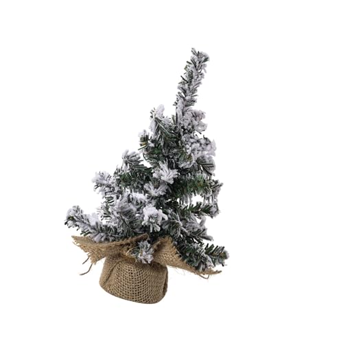 SkyPOOU Realistischer, schneebedeckter Weihnachtsbaumschmuck, zarte Jute-Basis, Schnee, Weihnachtsbaum für Zuhause und Büro, Festival von SkyPOOU