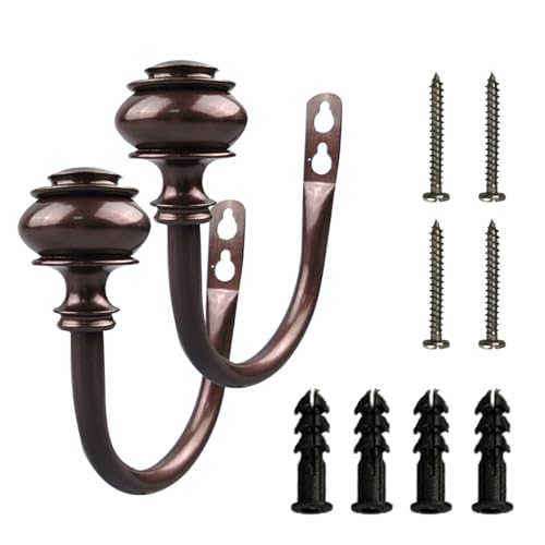 SkyPOOU Set mit 2 Metall-Vorhanghaltern, Vorhang-Raffhalter, Wandhalterung, Vorhang-Haken, für Wohnzimmer, elegant von SkyPOOU