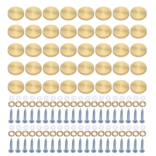 Stahlschraubenabdeckungen, dekorative Glasschrauben, 40 Stück, für Glas und Kunst für Innenarchitekten und Enthusiasten von SkyPOOU