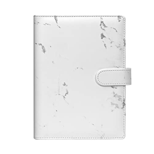 Skycase A5 Binder,6 Löcher Loseblatt Binder,A PU Leder Budget Binder,Loseblatt Notizbuch,Ringbuchordner Ringbinder Planer A5 Ordner Portfolio,Ringbuch DIN A5,Notebook Cover für A5 Füllpapier,Marmor von Skycase