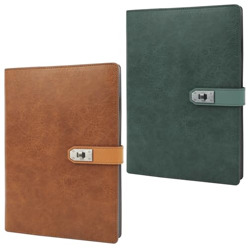 Skycase a5 binder,ordner a5,ringbuch a5 nachfüllbar,PU Leder Loseblatt Notebook,Leder A5 Ring Binder,6 Runde Ring Binder Planer Notizbuch Abdeckung,a5 ringbuch nachfüllbar (Dunkelgrün+Braun) von Skycase