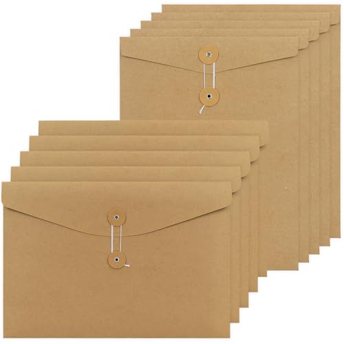 Skycase kraftpapier ordner a4 - Dokumententasche a4 Kraftpapier Mappen Umschläge Projekttaschen Dokumententasche Tasche mit Schnur A4 Kraft String Datei Ordner Organizer (Quer+Vertikal) von Skycase