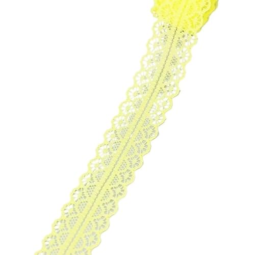 SkyjOy Spitzenband (10 Yards/Rolle) 30 mm Spitzenstoff, Gurtband, Dekoration, schönes Geschenkverpackungsmaterial Spitzenborte(Yellow) von SkyjOy