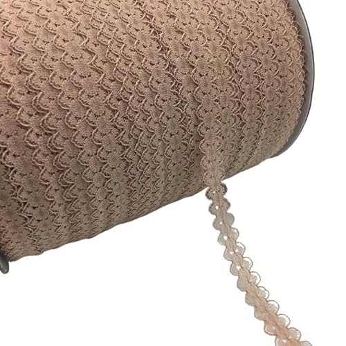 SkyjOy Spitzenband 10 Yards/Lot 5/8" (15mm) Breites Khaki Bilaterales Kunsthandwerk Gesticktes Netz-Spitzenbesatzband DIY Nähen & Rockzubehör Spitzenborte von SkyjOy