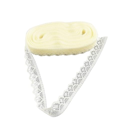 SkyjOy Spitzenband 10 Yards Spitzenband, Breite 14 mm, Spitzenstoff, DIY-Hochzeitsdekoration, Accessoires, Damenbekleidung, Blumenaccessoires usw. Spitzenborte(Off White) von SkyjOy