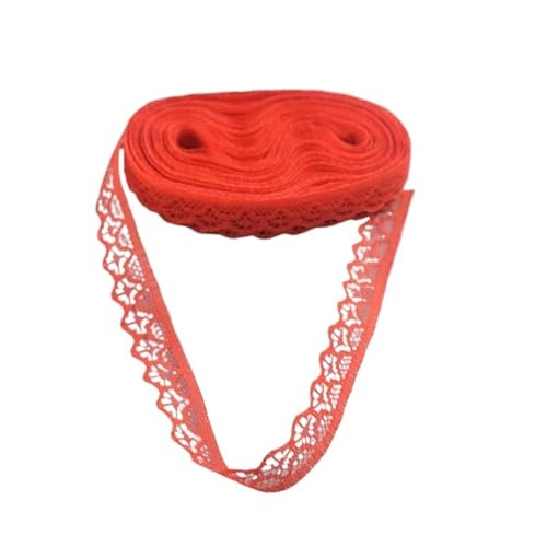 SkyjOy Spitzenband 10yards Spitzenband 14MM Spitzenstoff DIY Französischer Spitzenstoff Hochzeitsdekoration, Damenbekleidung, Blumenaccessoires usw Spitzenborte(Red) von SkyjOy