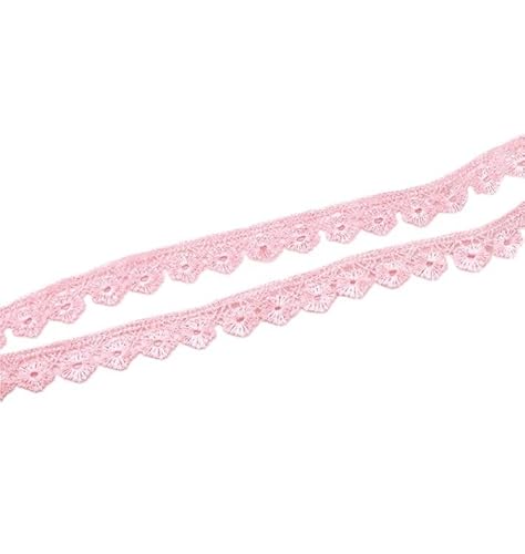 SkyjOy Spitzenband 2 Yards Farbe Kleine Pflaumenblütenstickerei Hohles Spitzenband Kleid Kleidungsstück Stoff Spitzenband DIY Manuelles Nähen Basteln Spitzenborte(Light pink) von SkyjOy