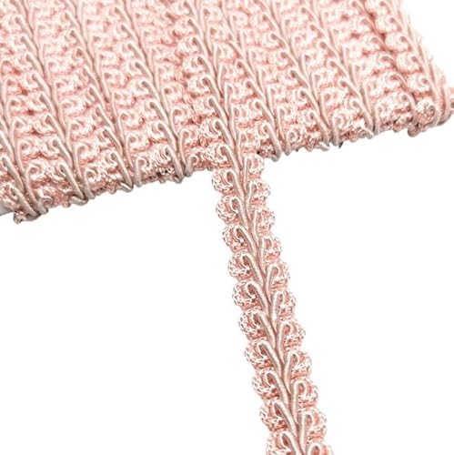 SkyjOy Spitzenband 2 Yards Spitzenbesatzband, geflochten, DIY-Handwerk, Nähzubehör, Hochzeitsdekoration, Stoffkurve Spitzenborte(Light Pink) von SkyjOy