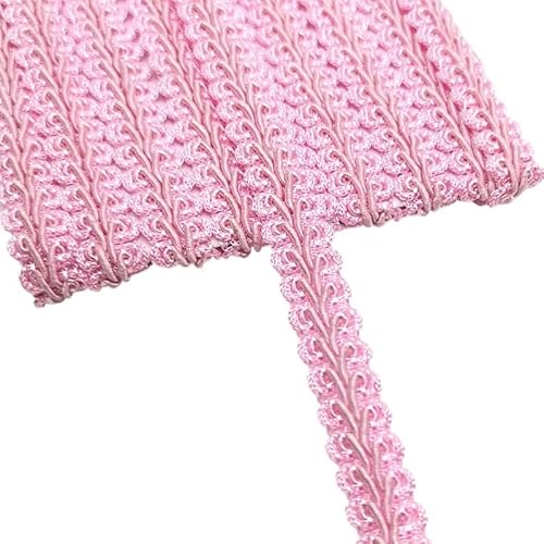 SkyjOy Spitzenband 2 Yards Spitzenbesatzband, geflochten, DIY-Handwerk, Nähzubehör, Hochzeitsdekoration, Stoffkurve Spitzenborte(Pink) von SkyjOy