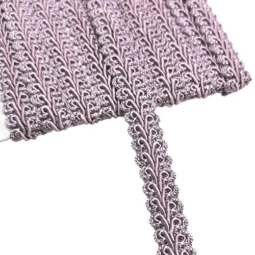 SkyjOy Spitzenband 2 Yards Spitzenbesatzband, geflochten, DIY-Handwerk, Nähzubehör, Hochzeitsdekoration, Stoffkurve Spitzenborte(Purple-Grey) von SkyjOy