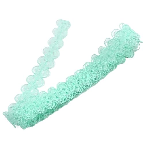 Spitzenband 10 Yards 1,5 cm Weiß Bunte Dünne Spitzenband Borten Hochzeit Süßigkeiten Geschenkbox Dekoration Spitze DIY Nähen Handwerk Bekleidungszubehör Spitzenborte(Green) von SkyjOy