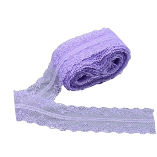 Spitzenband 10 Yards Spitzenband, 40 mm breit, Besatz, Stoff, DIY, Kunsthandwerk, bestickte Netzschnur for Nähen, Dekoration, Spitzenstoff Spitzenborte(Light Purple) von SkyjOy