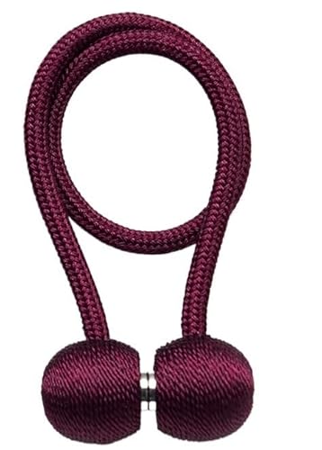 Vorhang Raffhalter 1/2Pcs Magnetische Vorhang Raffhalter Halter Haken Schnalle Clip Vorhang Raffhalter Polyester Dekorative Home Accessorie Gardinenhalter(DEEP Purple,2PCS) von SkyjOy