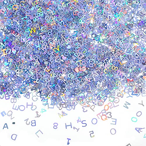 60 g Bunte Glitzer Konfetti Zahl und Buchstabe Konfetti Party Konfetti Alphabet Glänzende Pailletten Tisch Dekoration für Kunst DIY Luftballons Baby Shower Geburtstag Hochzeit Ornamente von Skylety