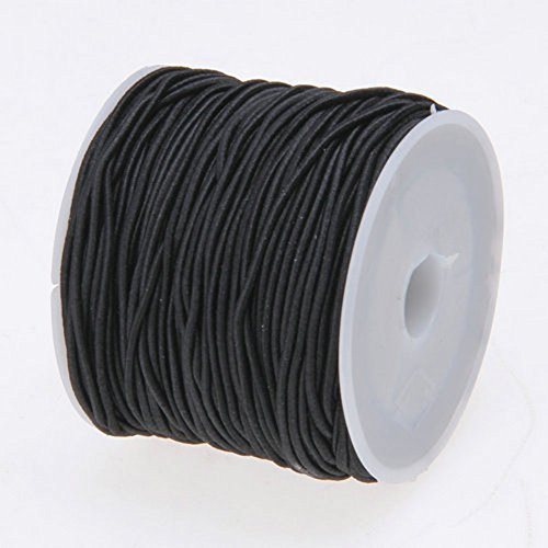 Skyllc® 1 Rolle 23.75-25.625m 1mm Schmuckfaden Gummifaden Fäden elastisch Schwarz FA.DIY von Skyllc