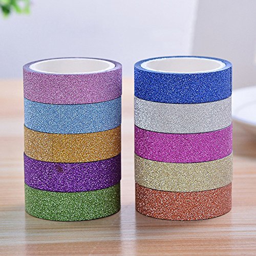 Jiacheng29 10 Stück Washi-Papier-Klebeband DIY Handwerk Aufkleber Alben Dekor Zufällige Farbe von Skyvov