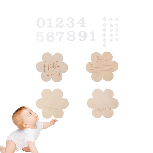 Slakerbe Neugeborenen-Wachstums-Meilenstein-Tafel Geburts-Gedenktafel Schreibfläche Dekorative Holzornament zum Verschenken von Slakerbe