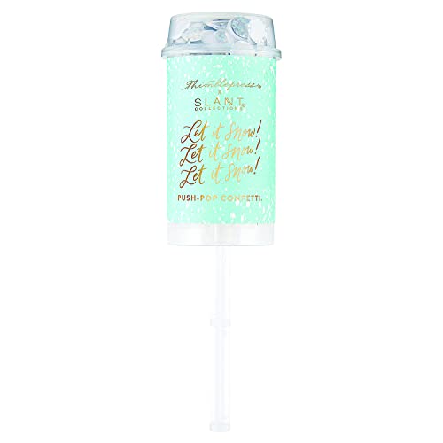 Slant Collections Fingerhutpresse Holiday Push-Pop Konfetti Party Popper, 1 Stück, Let it Snow von Slant