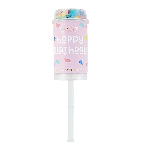 Slant Collections Push-Pop Konfetti Party Popper, 1 Stück, Happy Birthday Geometrisch von Slant