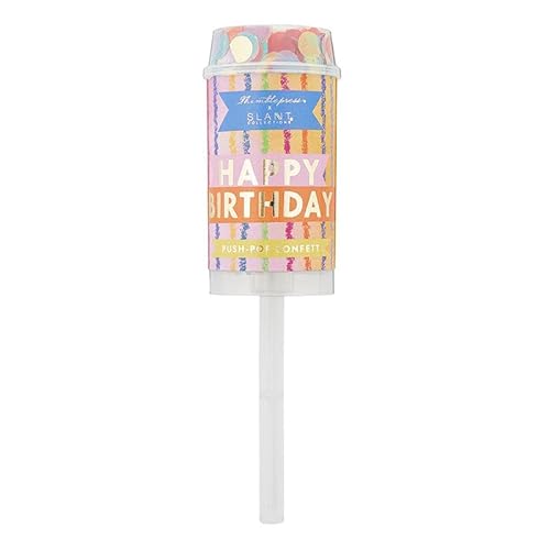 Slant Collections Push-Pop Konfetti Party Poppers 1 Stück Happy Birthday Flagge von Slant