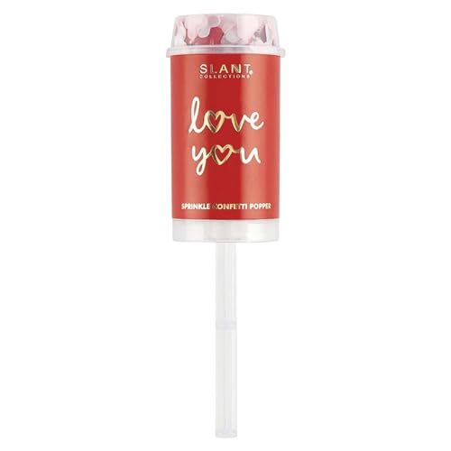 Slant Collections Valentinstag Party Push Pop Konfetti Popper für Geburtstag Hochzeit und mehr, 1 Stück, Love You von Slant