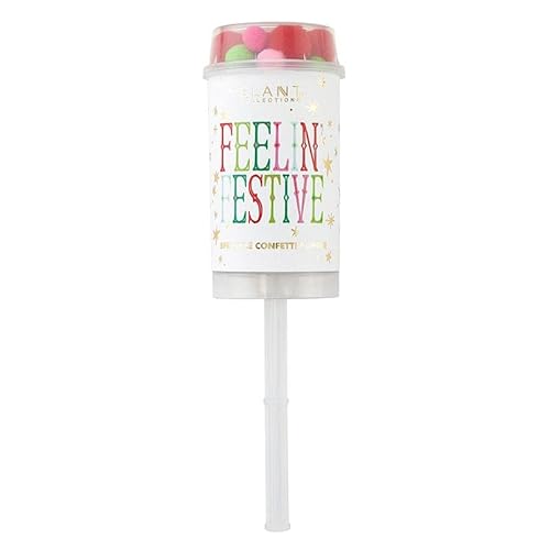 Slant Collections Weihnachtsparty Push-Pop Konfetti Popper für Geburtstage Hochzeiten und mehr, 1 Stück, Feeling Festive - Pom Pom von Slant