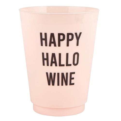 slant collections Halloween Party 8 Stück wiederverwendbare BPA-freie Kunststoff-Frostbecher, 473 ml, Happy Hallo Wine von Slant