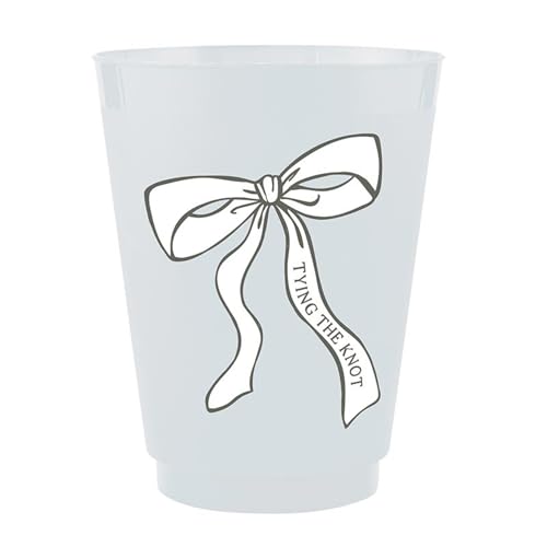 slant collections Wedding Party 8 Stück wiederverwendbare BPA-freie Kunststoff-Frostbecher, 473 ml, Blau – Binden des Knotens von Slant