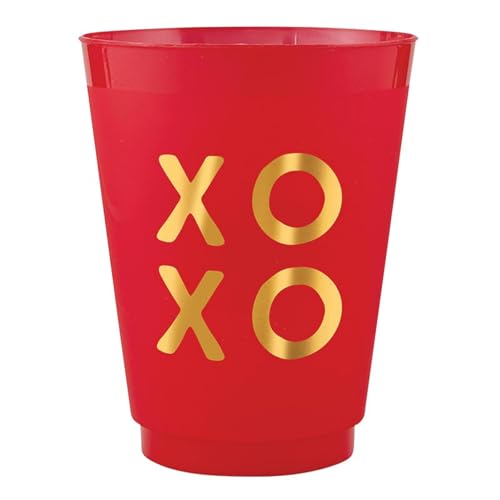 slant collections XOXO Wiederverwendbare BPA-freie Kunststoff-Frostbecher, 473 ml, 8 Stück von Slant