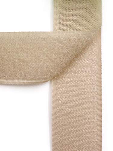 1m Klettband - Klettverschluss - 30mm Breite, 10 Farben (Beige) von Slantastoffe