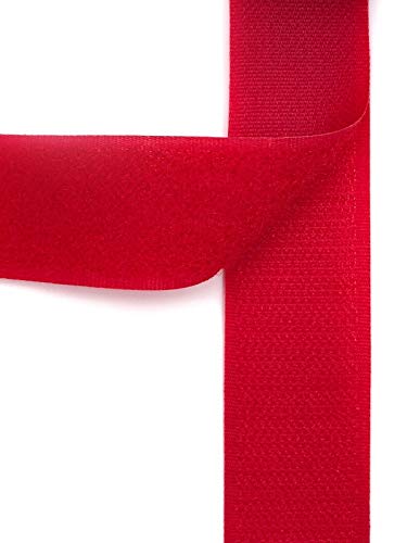 1m Klettband - Klettverschluss - 30mm Breite, 10 Farben (Rot) von Slantastoffe