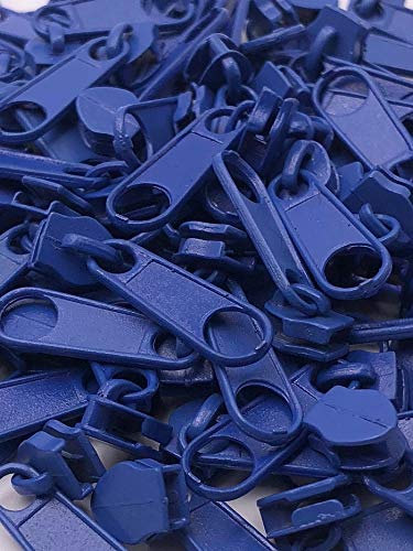 20 Zipper Schieber für 3mm Reißverschluss endlos (Blau) von Slantastoffe