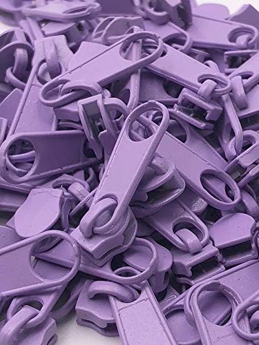 20 Zipper Schieber für 3mm Reißverschluss endlos (Lavendel) von Slantastoffe