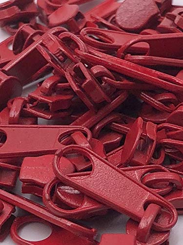 20 Zipper Schieber für 3mm Reißverschluss endlos (Rot) von Slantastoffe