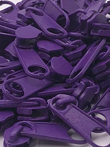 20 Zipper Schieber für 3mm Reißverschluss endlos (Violett) von Slantastoffe