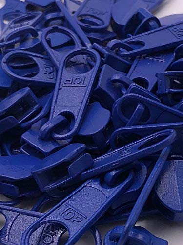 20 Zipper Schieber für 5mm Reißverschluss endlos 27 Farben (Blau) von Slantastoffe