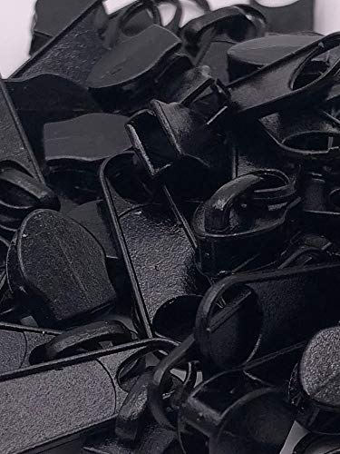 20 Zipper Schieber für 5mm Reißverschluss endlos 27 Farben (Schwarz) von Slantastoffe