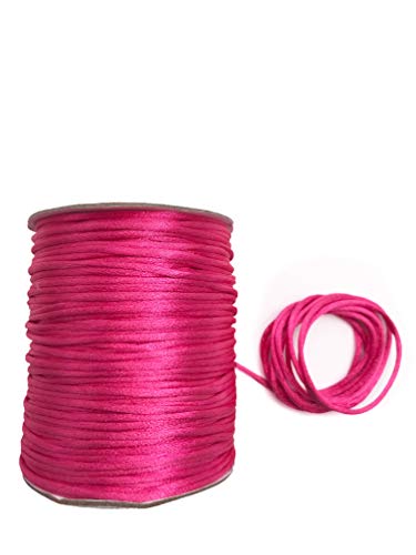 5 m Satinkordel, Satinschnur, frei Farbwahl, 2mm, 12 Farben (Pink) von Slantastoffe