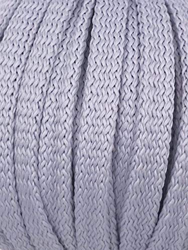 5m Kordel Polyester 8mm flach Schnur Turnbeutel Seil 9 Farben (Silbergrau) von Slantastoffe