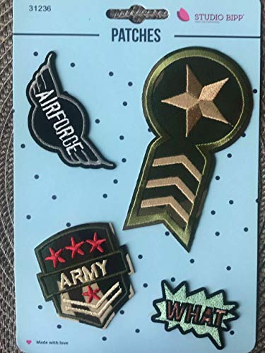 Aufnäher Applikation Patches Army Set 4 Teile von Slantastoffe